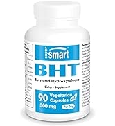 Supersmart - BHT 300 mg Per Day - Butylated Hydroxytoluene - Powerful Antioxidant & Immune Suppor...