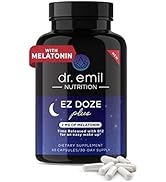 Dr. Emil Nutrition EZ Doze Plus Natural Sleep Aid with Melatonin, 5HTP, GABA and More - Extra Str...