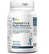 ALLBE Chelated Ca & Multi-Minerals Capsules, 400mg Calcium and 200mg Magnesium with 7.5mg Zinc Su...