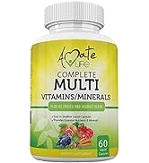 Amate Life Multivitamins/Minerals Capsules with Zinc and Premium 42 Fruits and Veggies Blend for ...