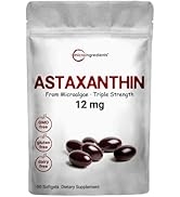 Natural Astaxanthin 12mg, 90 Softgels, 3 Month Supply, Premium Astaxanthin Supplements (MicroAlga...