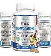 Ashwagandha - High Potency 1350mg with Black Pepper for Fast Absorption, Supports St...