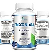 YUMMYVITE Ginkgo Biloba Capsules - Supports Brain Function, Memory Support & Circulation, Extra S...