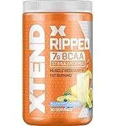 XTEND Ripped BCAA Powder Blueberry Lemonade | Cutting Formula + Sugar Free Post Workout Muscle Re...